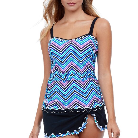 Gottex Tankini Top  with Chevron Design - Picture 1 of 5